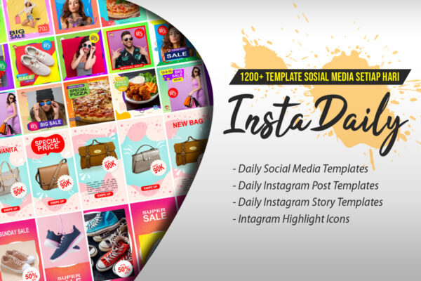 InstaDaily - 1200+ Template Feed & Story Instagram